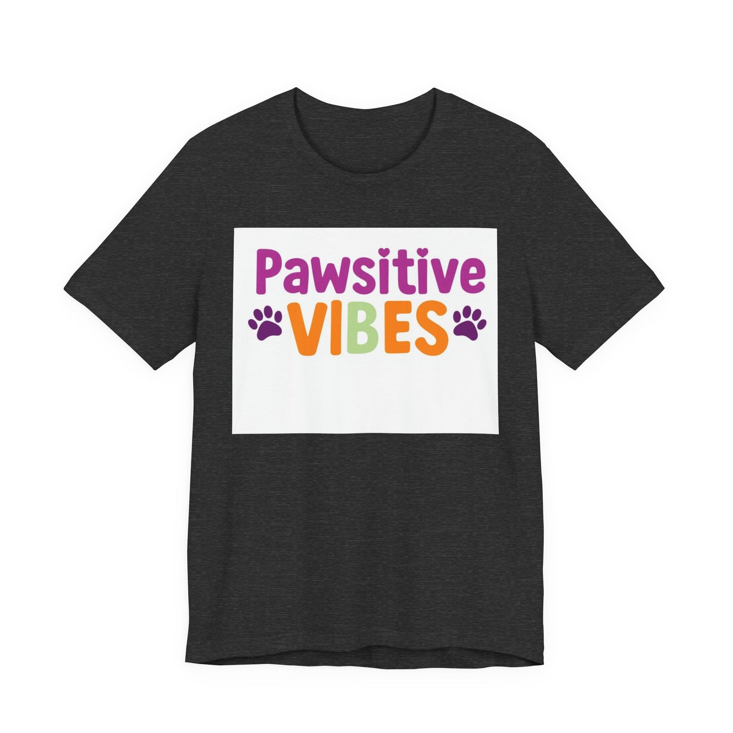 Pawsitive Vibes T-Shirt — Cute Colorful Dog Paw Graphic Tee