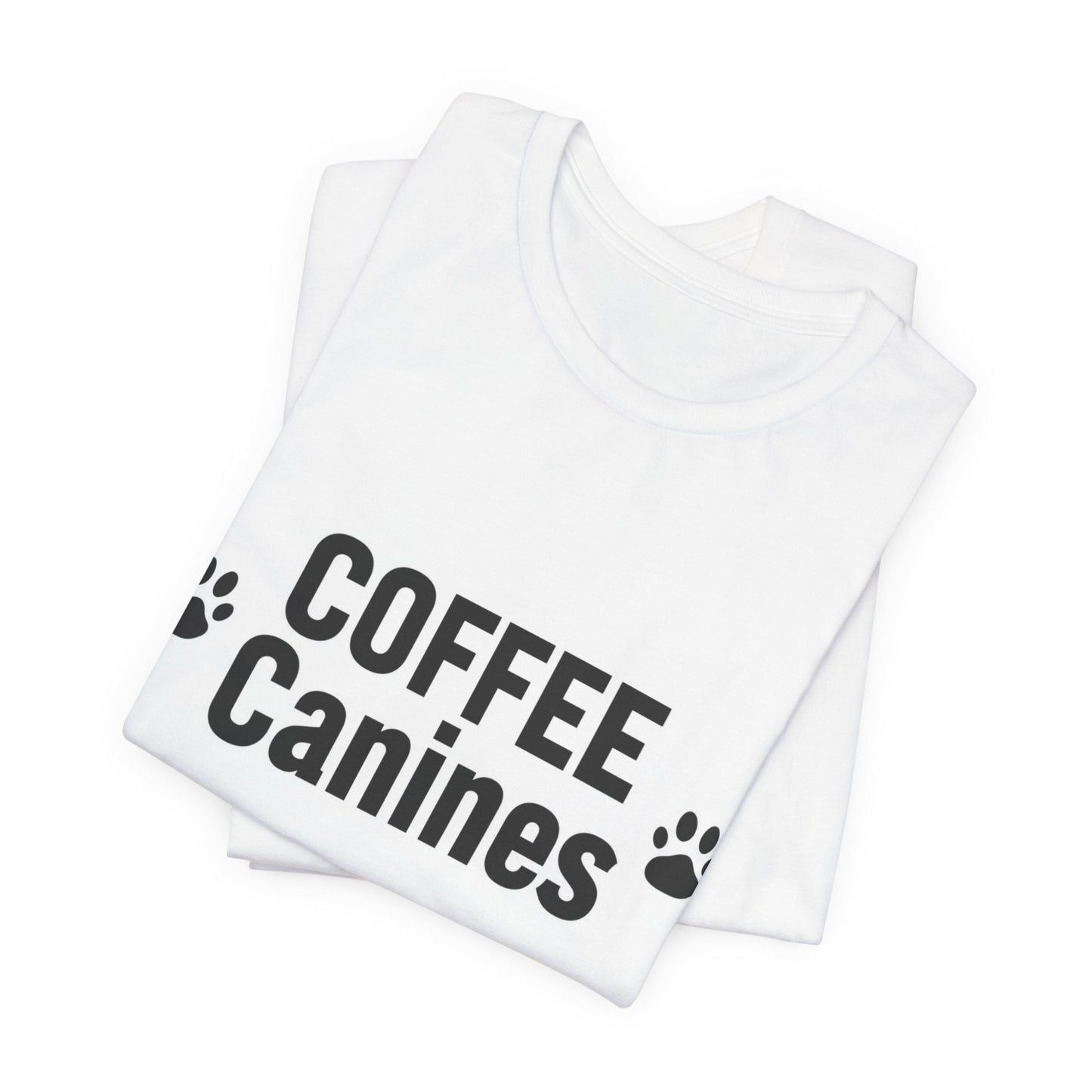 Coffee Canines T-Shirt — Funny Dog Lover Tee with Paw Prints
