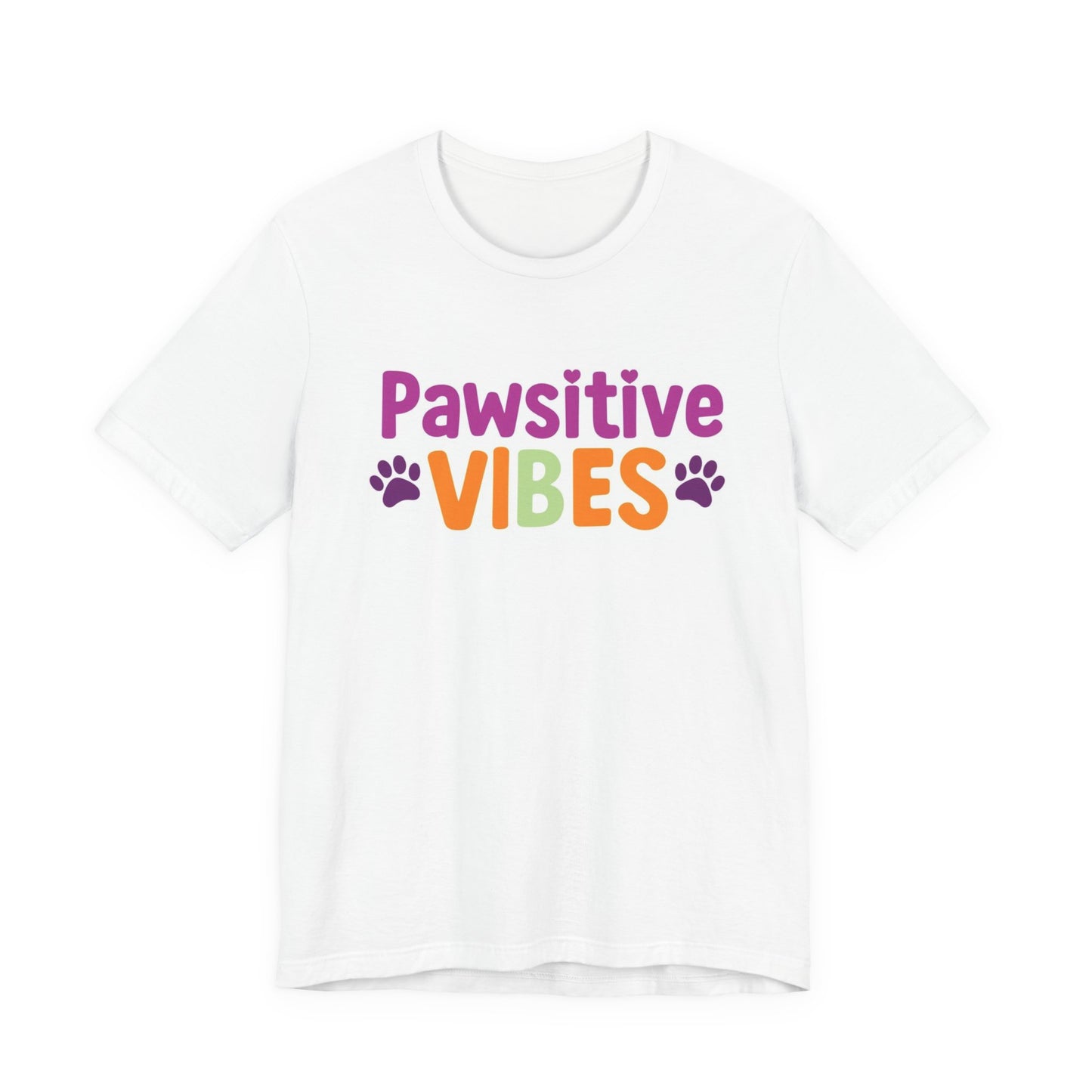 Pawsitive Vibes T-Shirt — Cute Colorful Dog Paw Graphic Tee