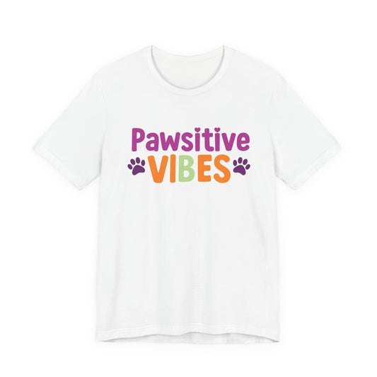Pawsitive Vibes T-Shirt — Cute Colorful Dog Paw Graphic Tee