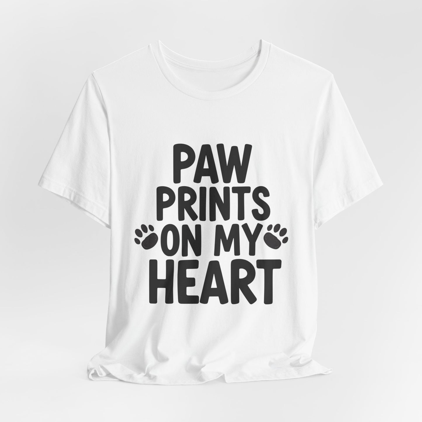 Paw Prints On My Heart T-Shirt – Cute Dog & Cat Lover Tee
