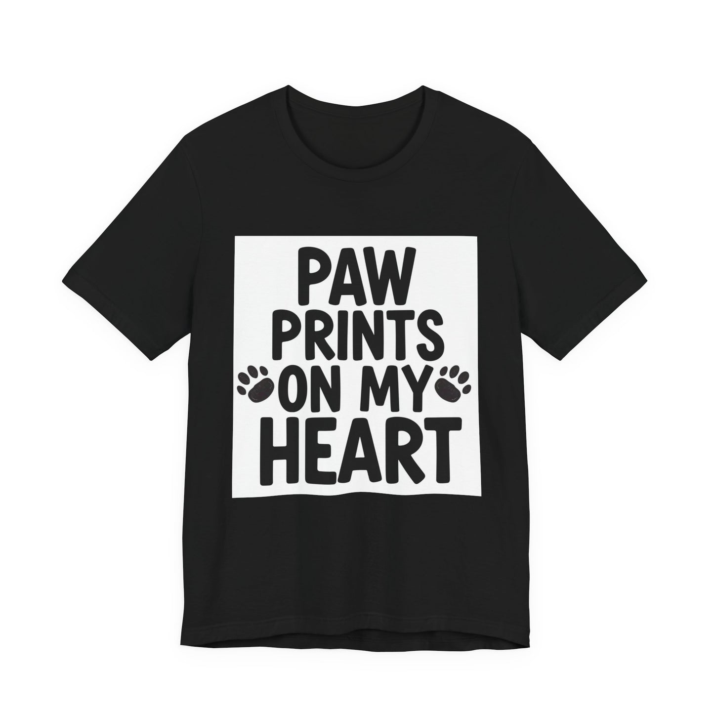 Paw Prints On My Heart T-Shirt – Cute Dog & Cat Lover Tee