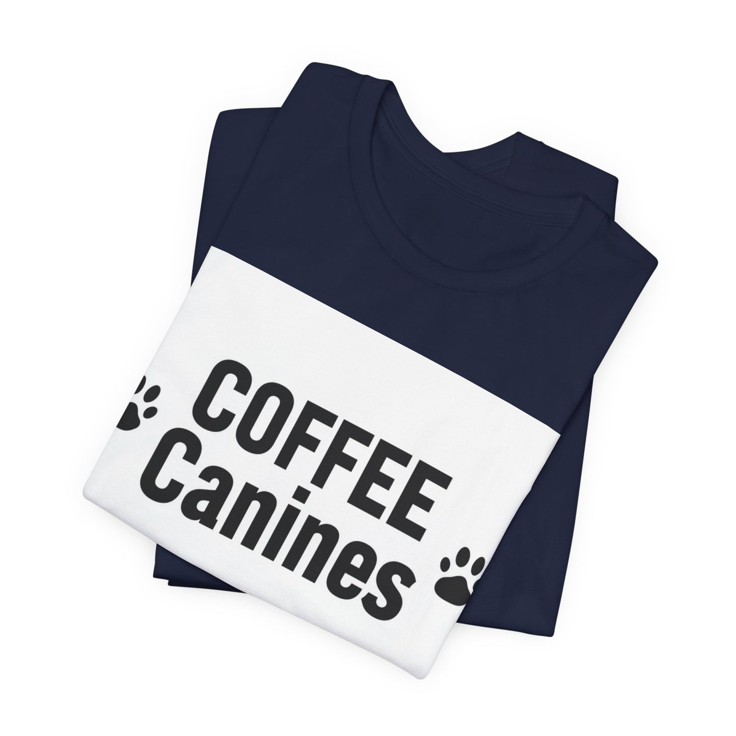 Coffee Canines T-Shirt — Funny Dog Lover Tee with Paw Prints