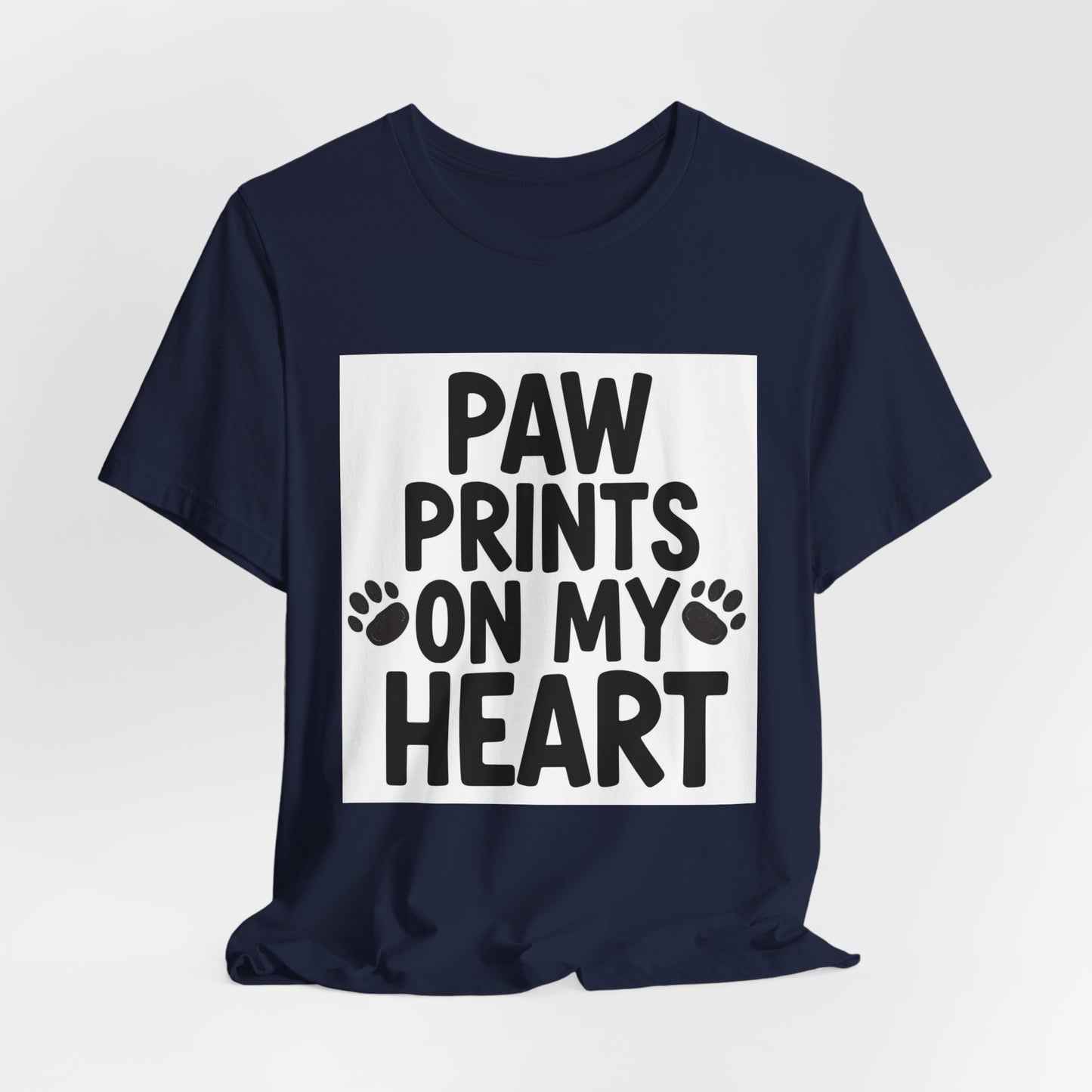 Paw Prints On My Heart T-Shirt – Cute Dog & Cat Lover Tee