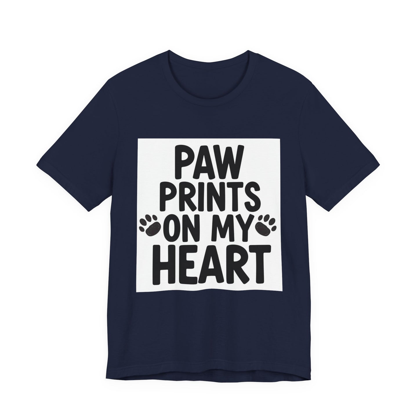Paw Prints On My Heart T-Shirt – Cute Dog & Cat Lover Tee