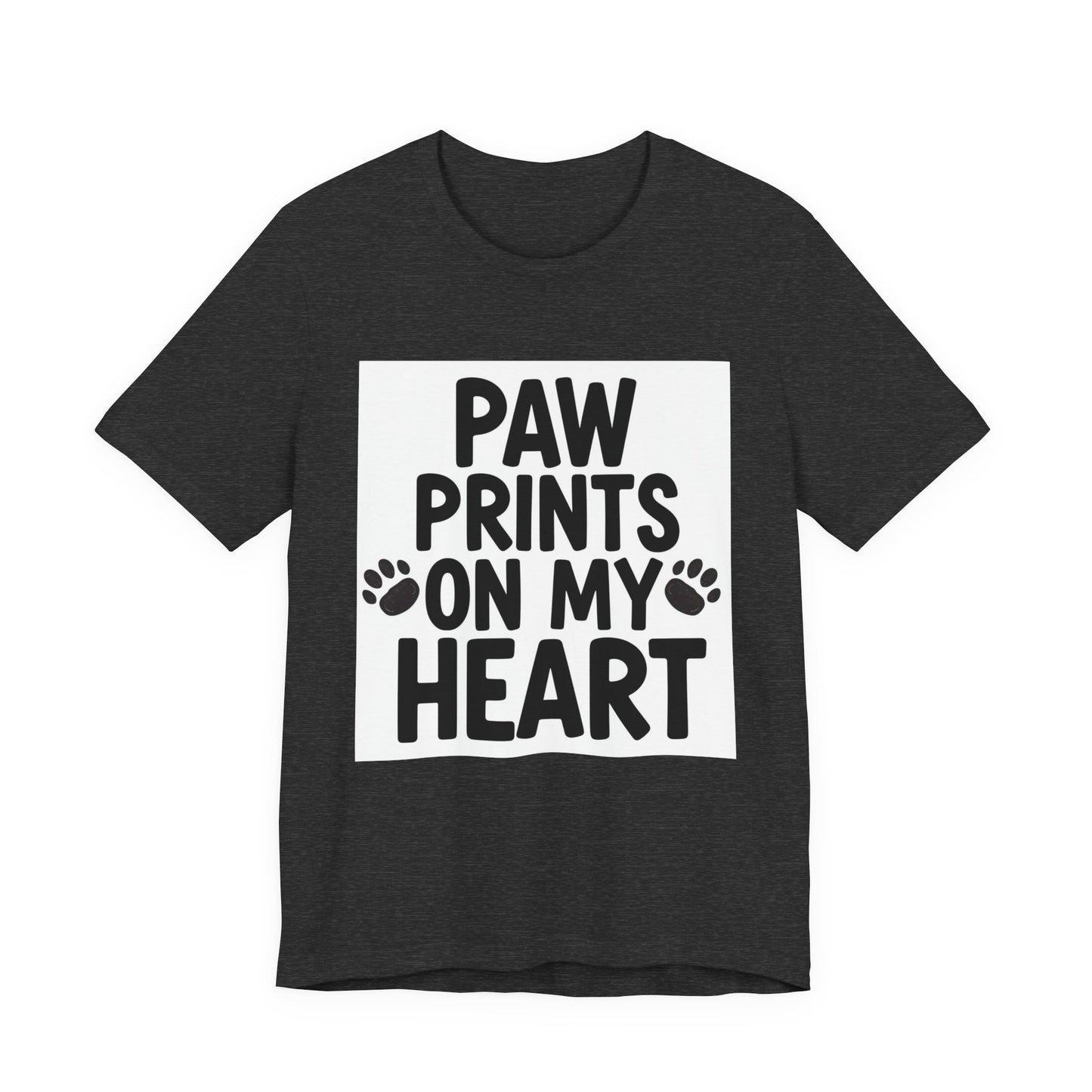 Paw Prints On My Heart T-Shirt – Cute Dog & Cat Lover Tee