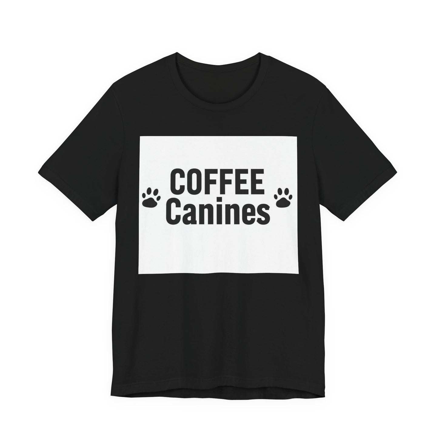 Coffee Canines T-Shirt — Funny Dog Lover Tee with Paw Prints